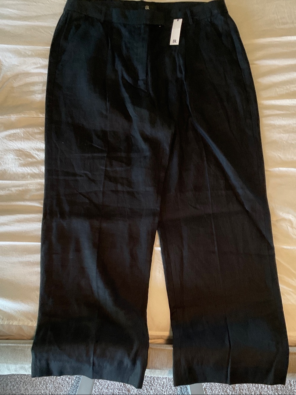 Banana Republic Black Wide-Leg Linen Pants